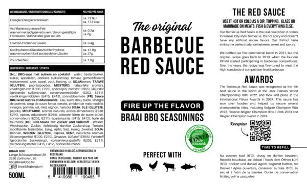 label braai red sauce the original