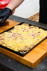 loaded sheet pan potatoe
