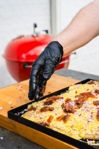 loaded sheet pan potatoe