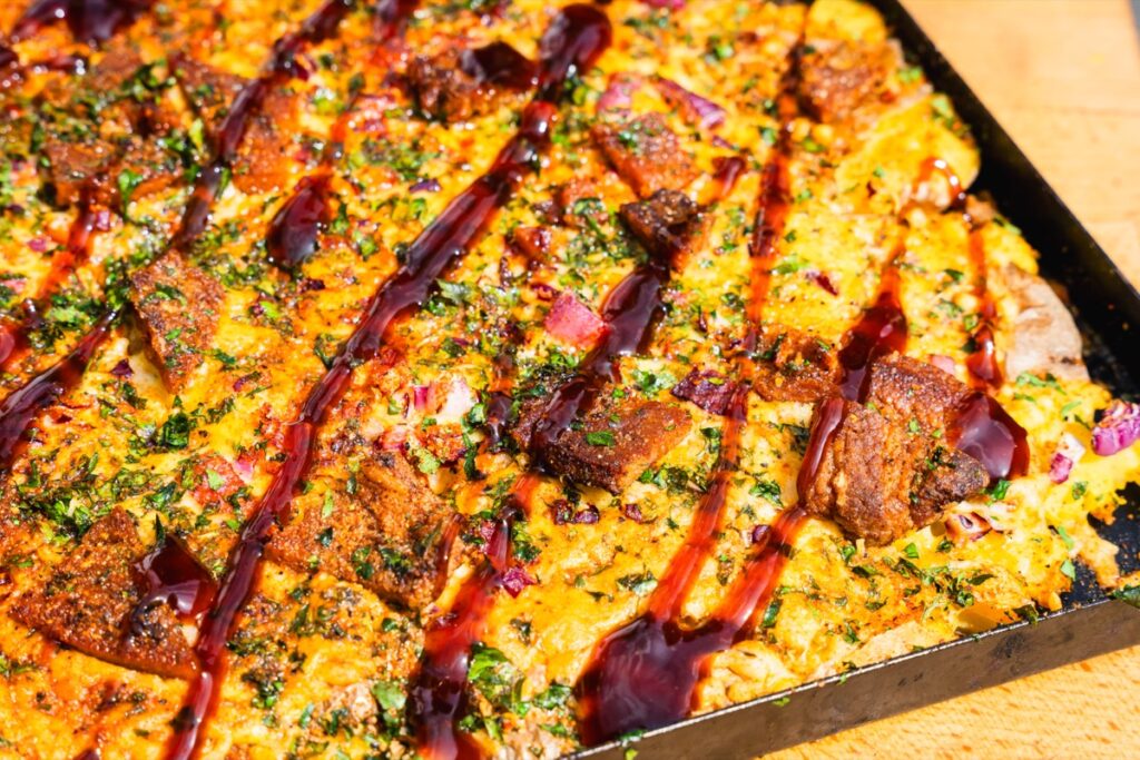 loaded sheet pan potatoe