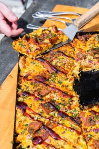 loaded sheet pan potatoe
